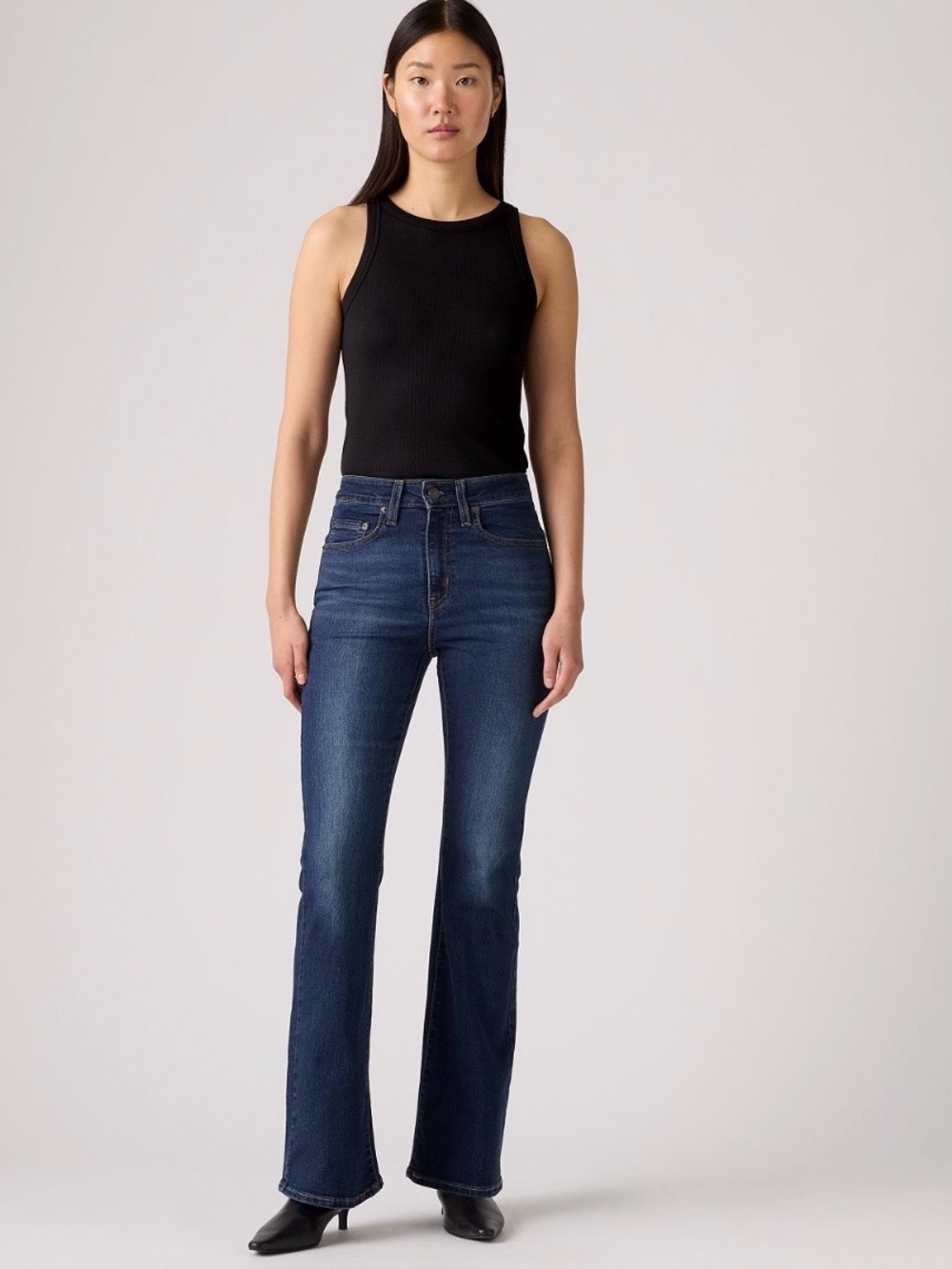 Levi's Dark Blue High-Rise Flare Jeans